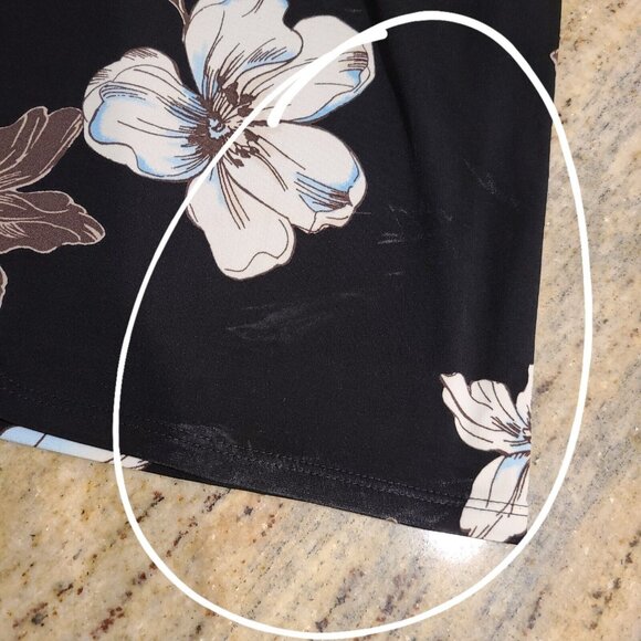 White House Black Market Sz L Dress Black Floral Sheath Embellished Romantic - Picture 14 of 16